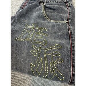 Vintage Blac Label Jeans 40x32 Black Denim Y2K Distressed Hip Hop Streetwear